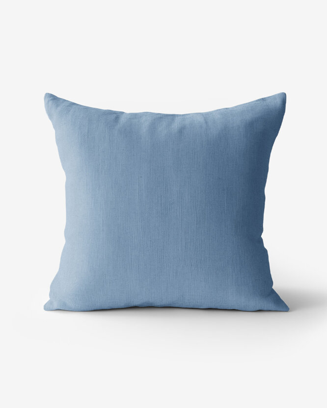 Kussensloop van linnenmix - blauw
