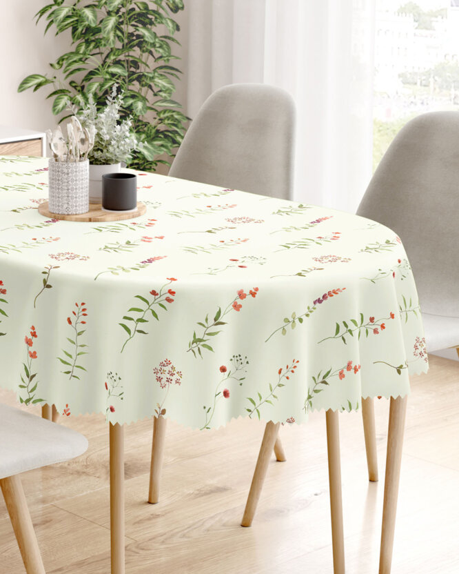 Ovaal teflon tafelkleed - Veldbloemen
