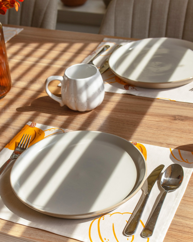 Placemat voor de tafel 100% katoen renforcé - Herfst pompoen - set 2 stuks