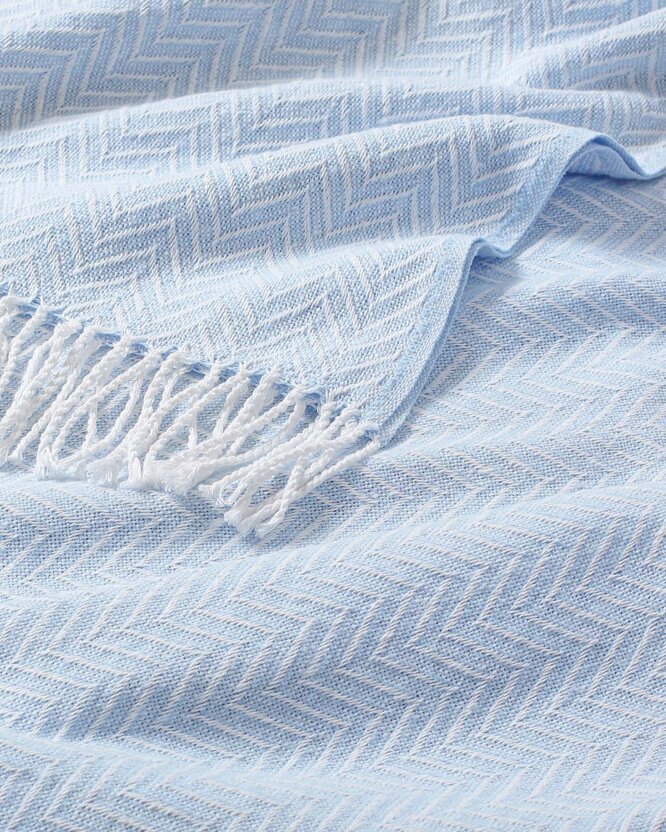 Katoenen deken Cikcak - pastel blauw