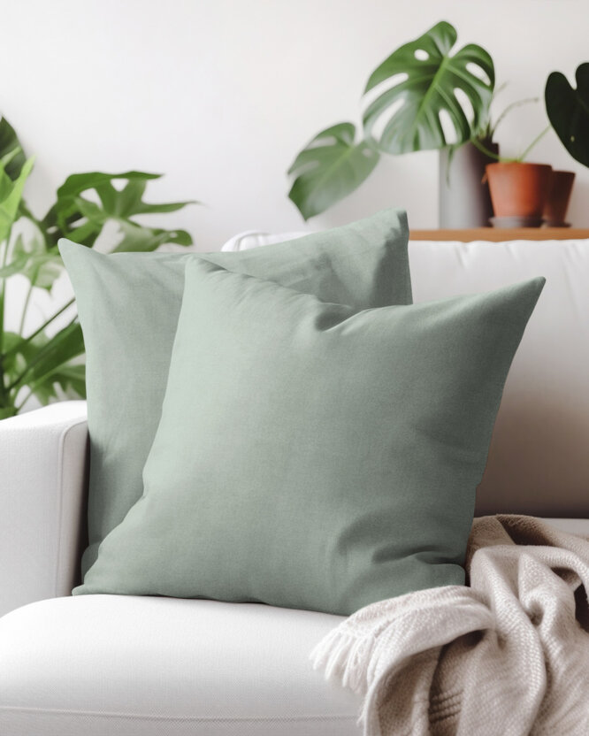 Decoratieve kussensloop Marbella - saliegroen