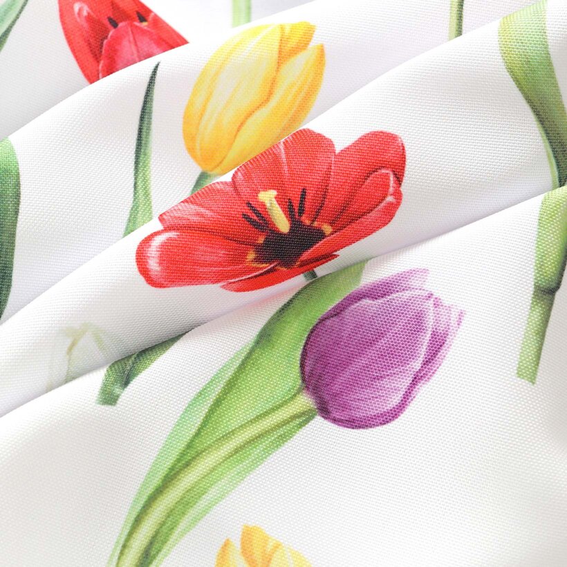 Ovaal teflon tafelkleed - Gekleurde tulpen