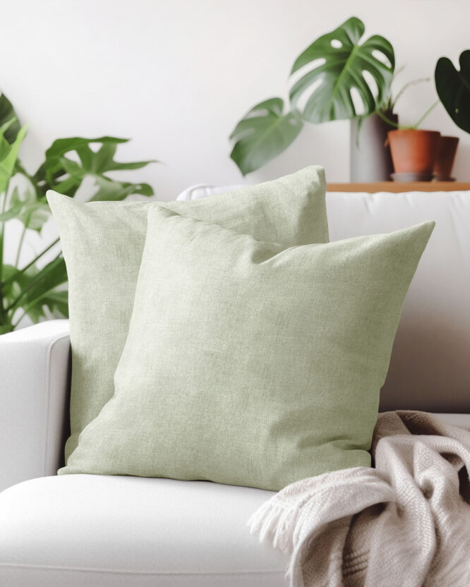 Decoratieve kussensloop Malaga - groen ongebleekt
