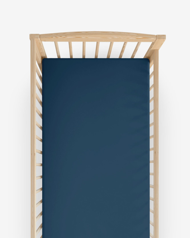 Katoenen laken voor een babybedje - marineblauw