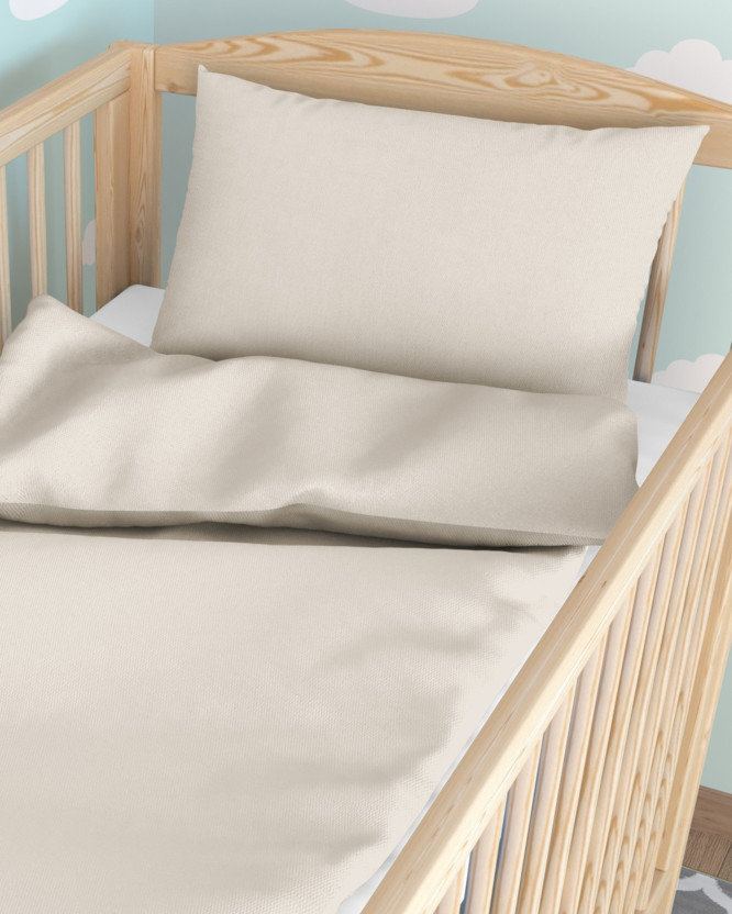 Katoenen beddengoed voor een babybedje - latte