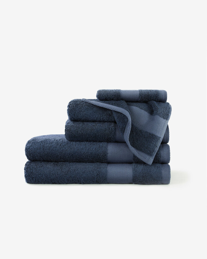 Bamboe handdoek/badhanddoek - marineblauw