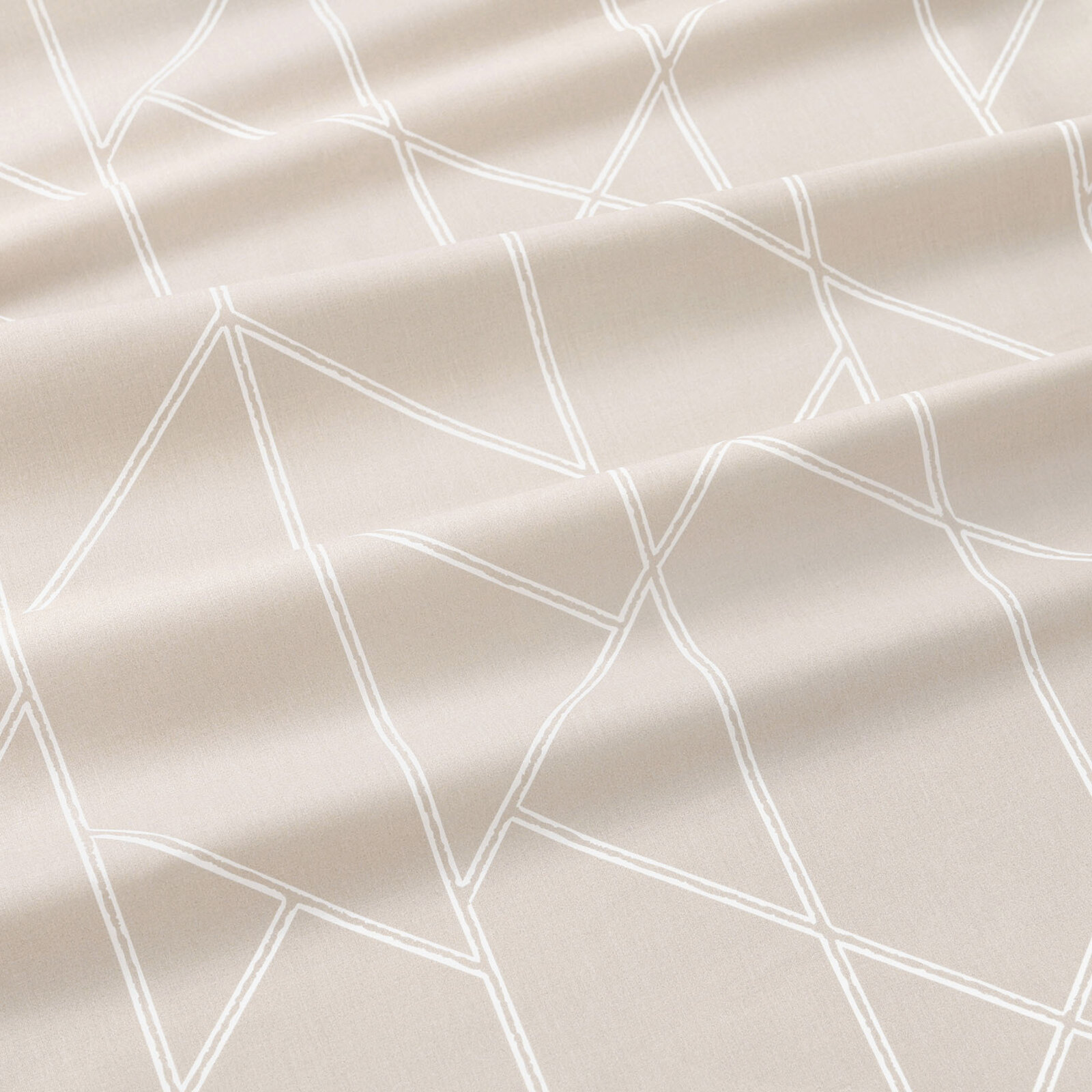 Katoenen beddengoed - Geometrische lijnen op latte