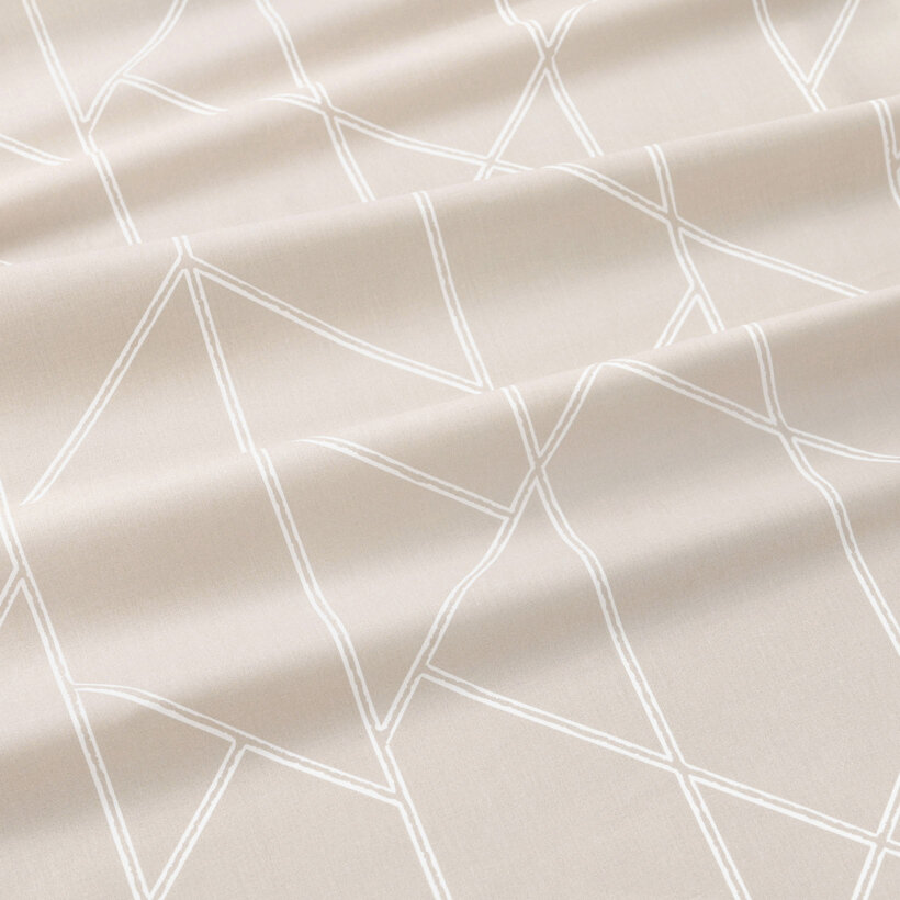Katoenen beddengoed - Geometrische lijnen op latte