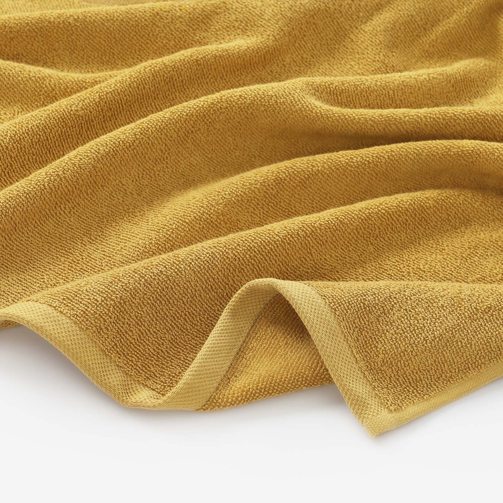 Katoenen badstof handdoek / badhanddoek Soft zonder boord - mosterdgeel