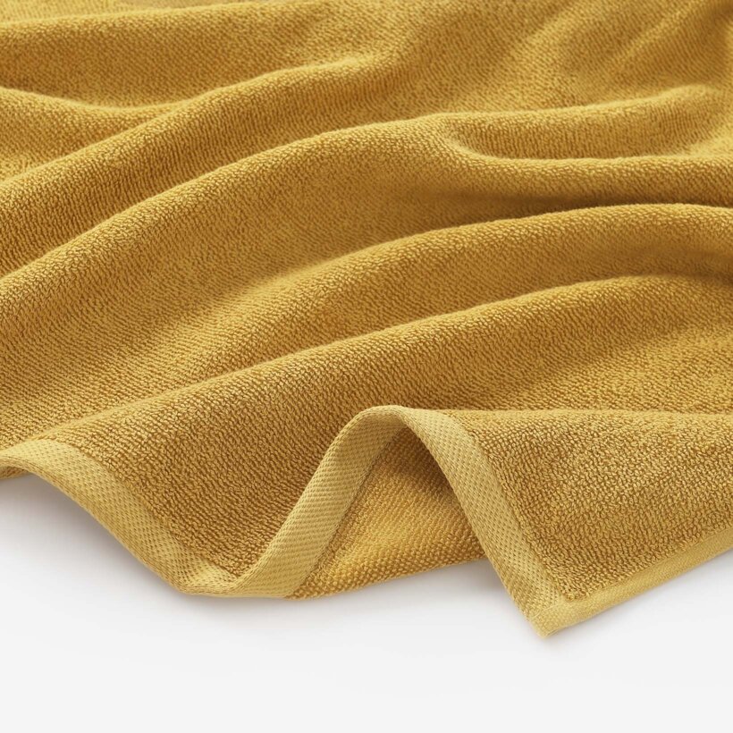 Katoenen badstof handdoek / badhanddoek Soft zonder boord - mosterdgeel