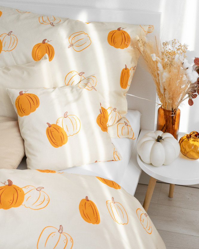 Katoenen beddengoed - Herfst pompoen