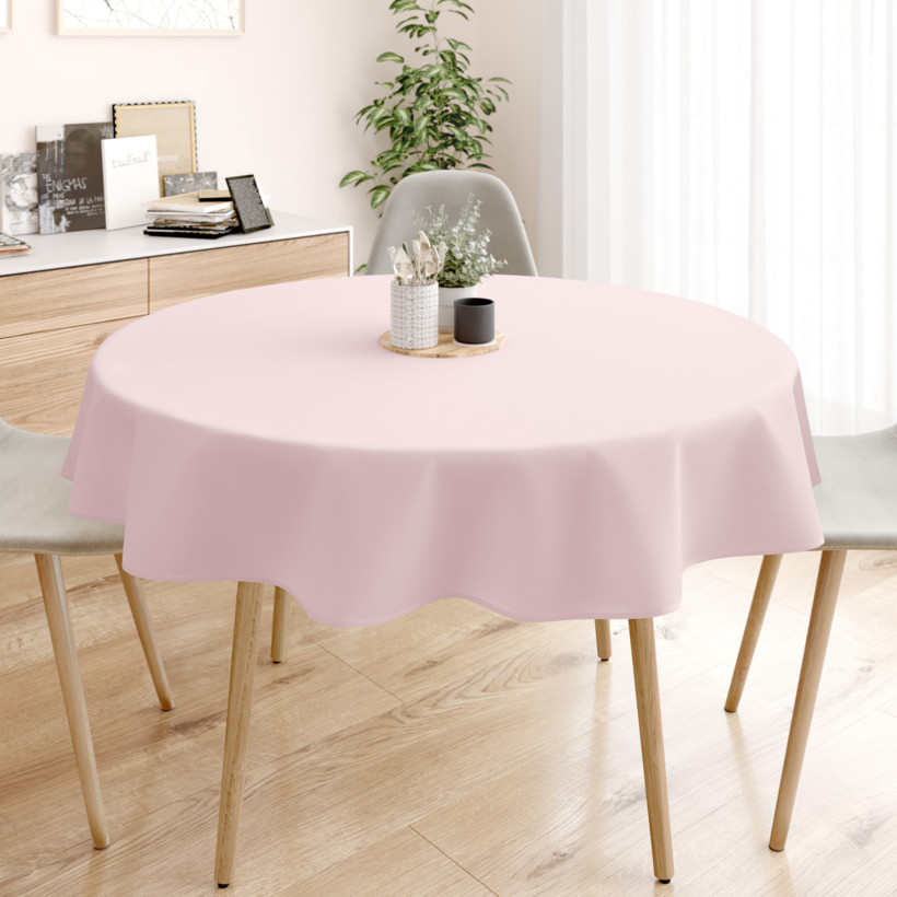 Rond tafelkleed 100% katoen renforcé - poederroze