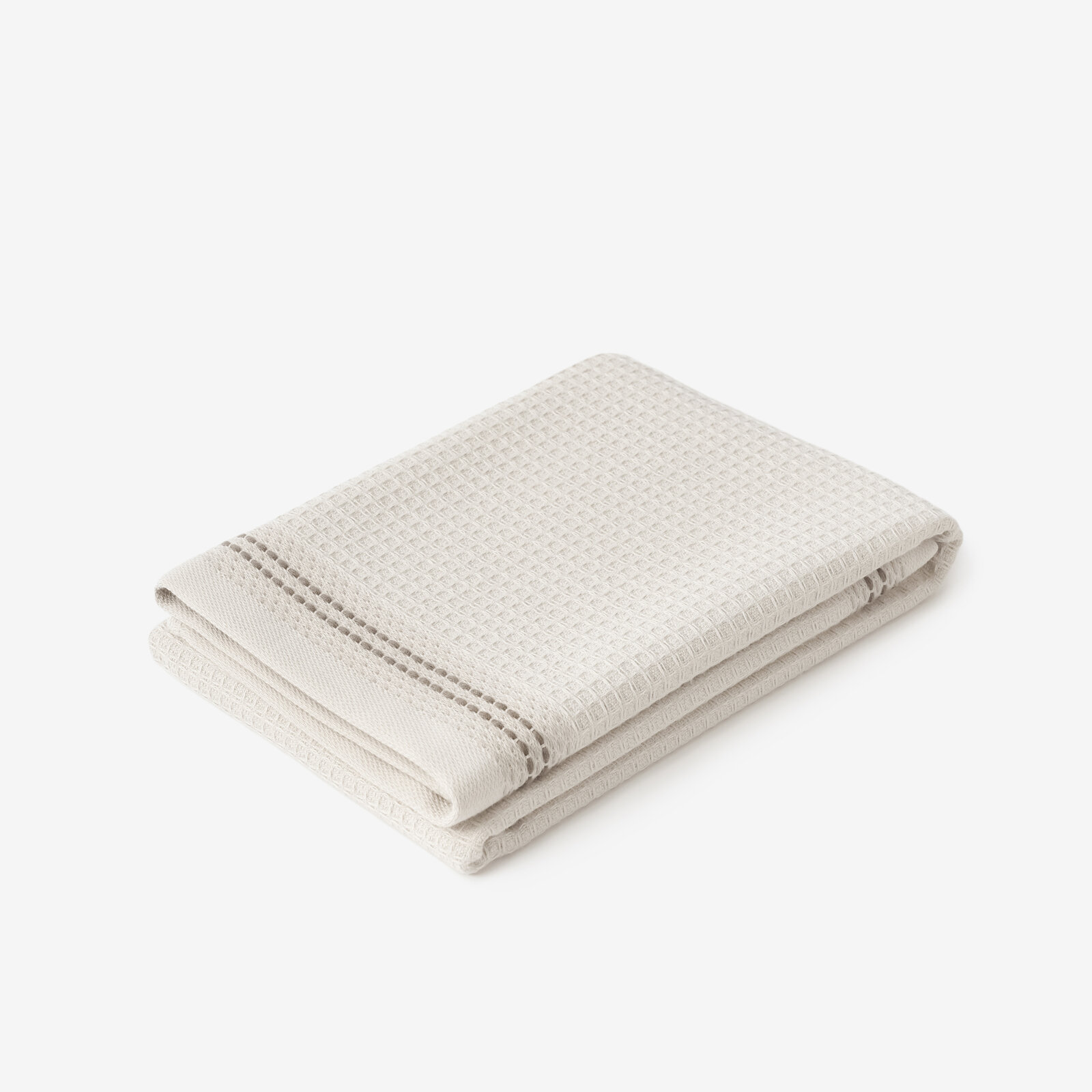 Keuken wafeldoek theedoek met border - beige