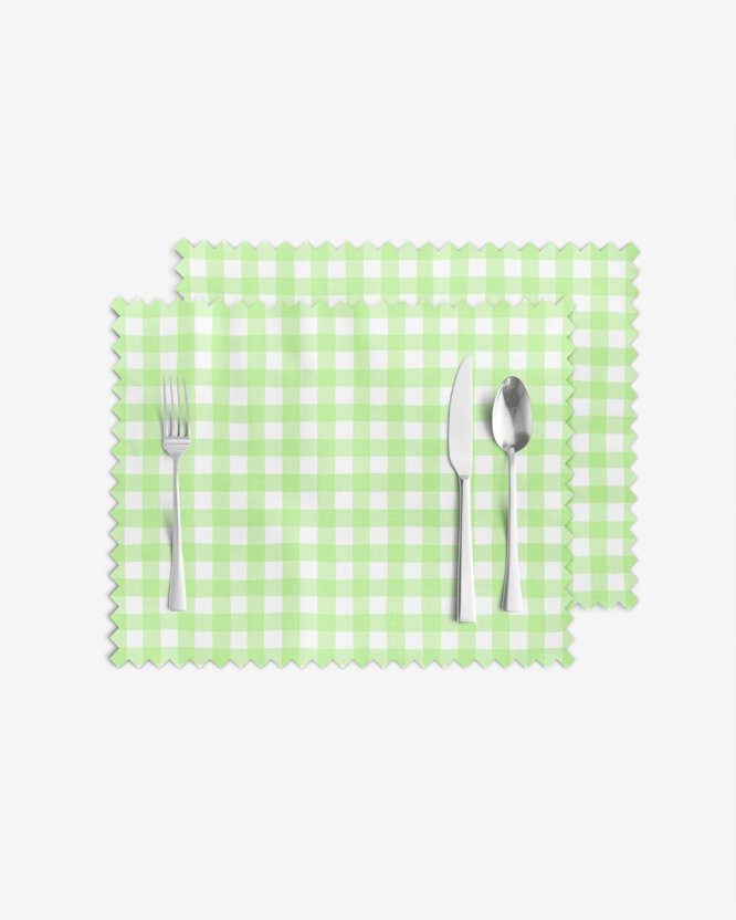 Tafelplacemat teflon - Groene ruitjes - set 2 stuks