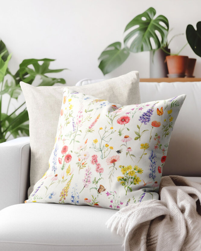 Decoratieve kussensloop Valencia - Bloeiende weide