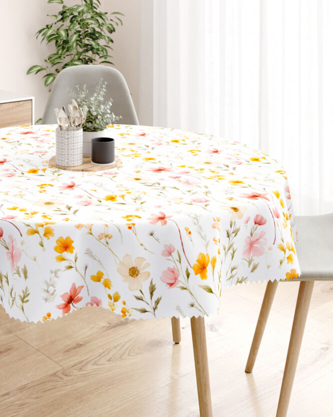 Rond teflon tafelkleed - Bloemenparadijs