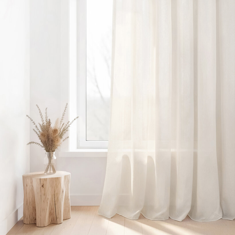 Vitrage - Beige met glans