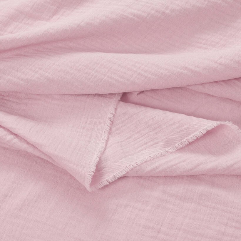 Mousseline stof - pastel roze