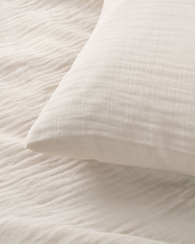 Mousseline kussensloop - naturel