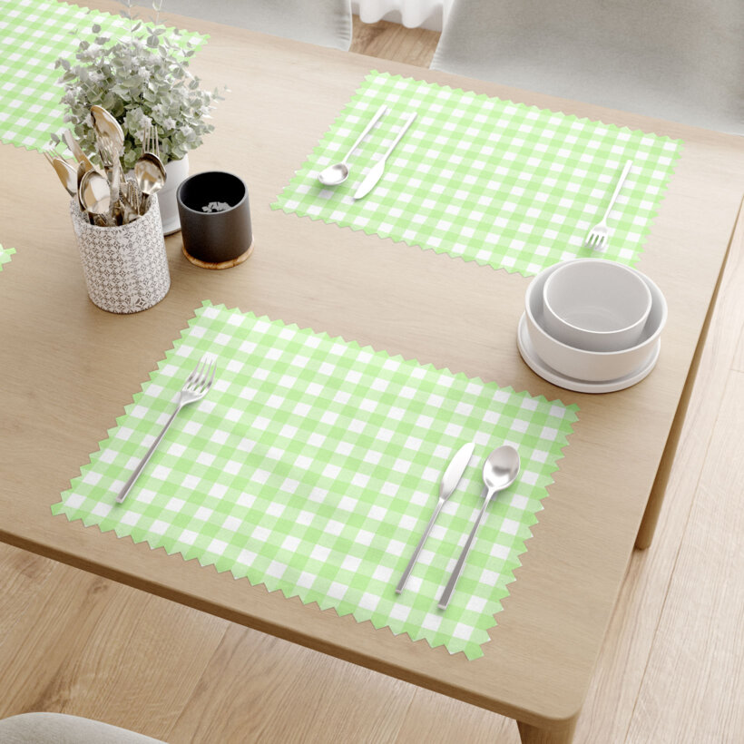 Tafelplacemat teflon - Groene ruitjes - set 2 stuks