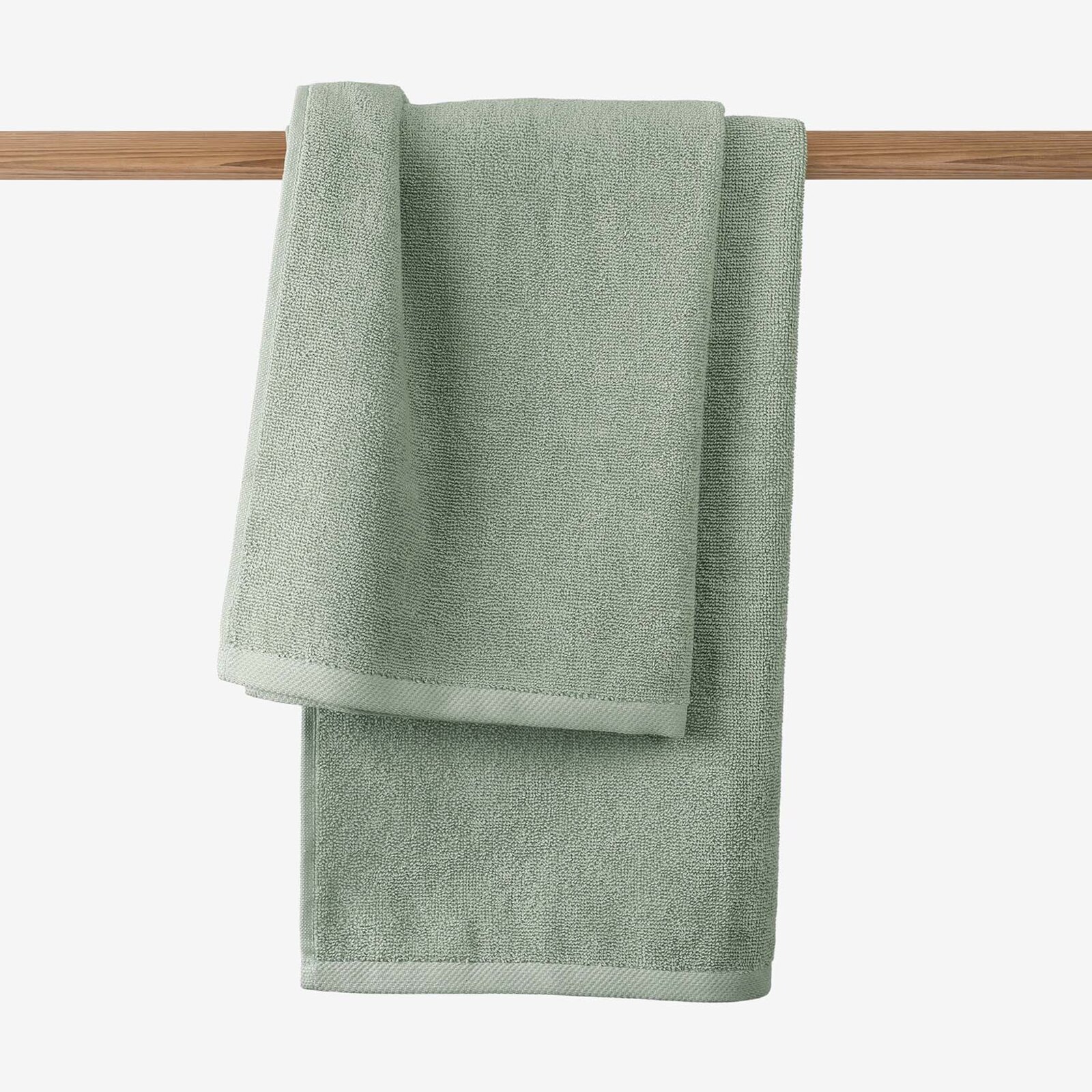 Katoenen badstof handdoek / badhanddoek Soft zonder boord - saliegroen