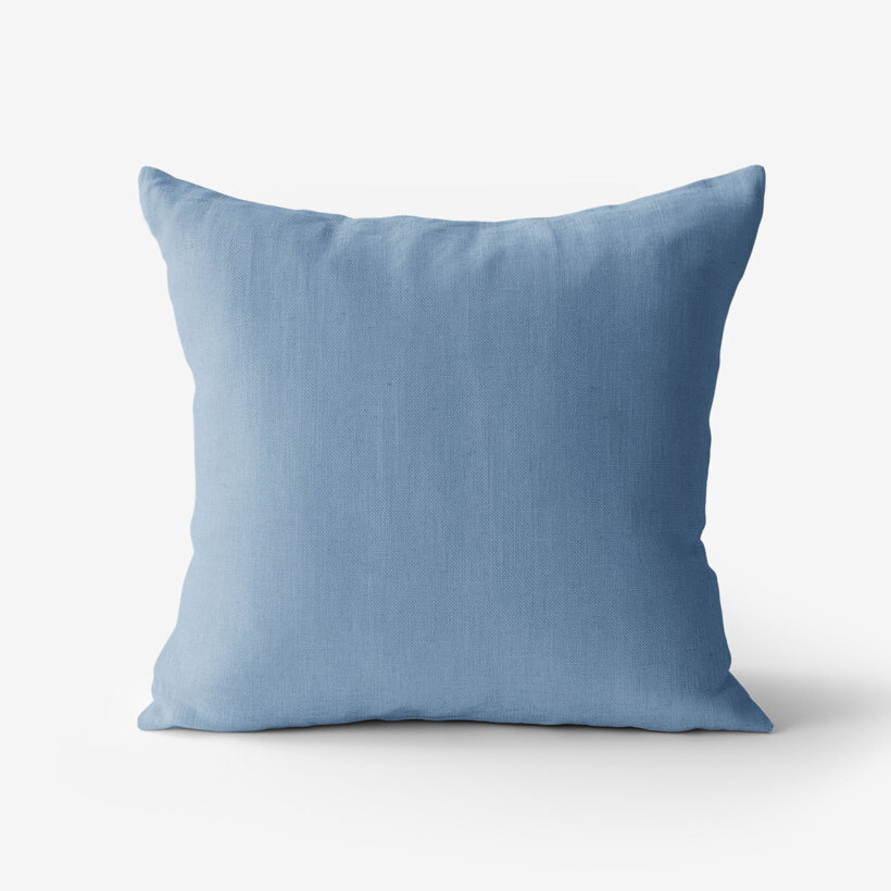 Kussensloop van linnenmix - blauw