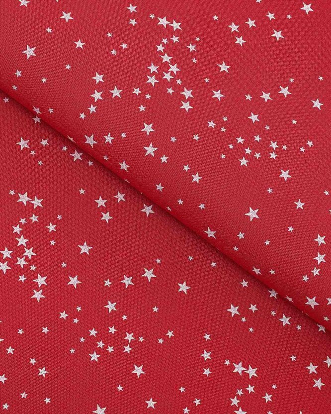 Decoratiestof Valencia - Sterretjes op rood