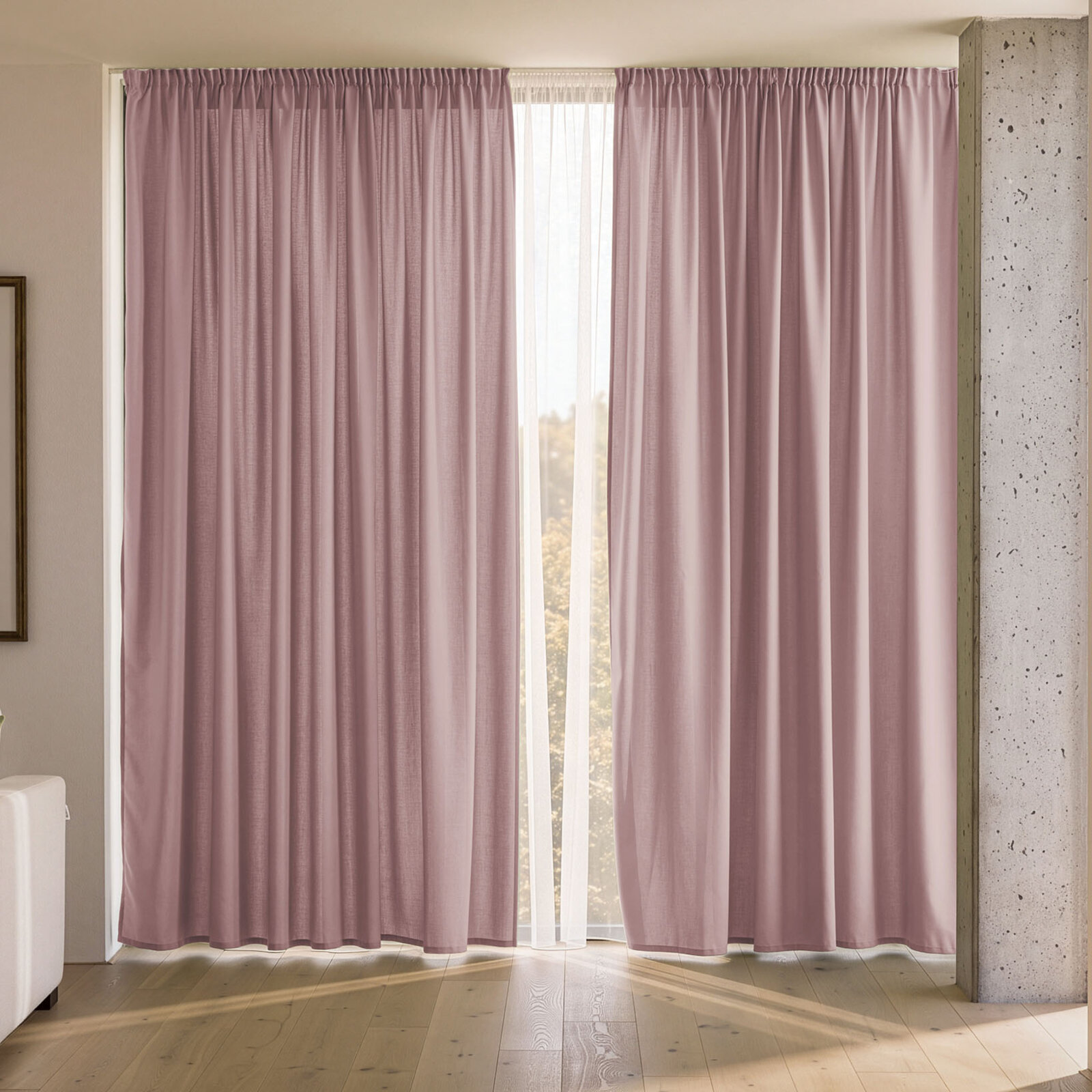 Decoratief gordijn Marbella - oudroze