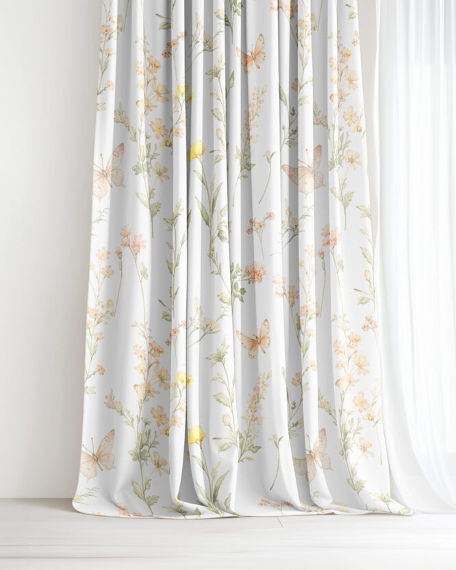 Decoratief gordijn Luca - Vlindertuin