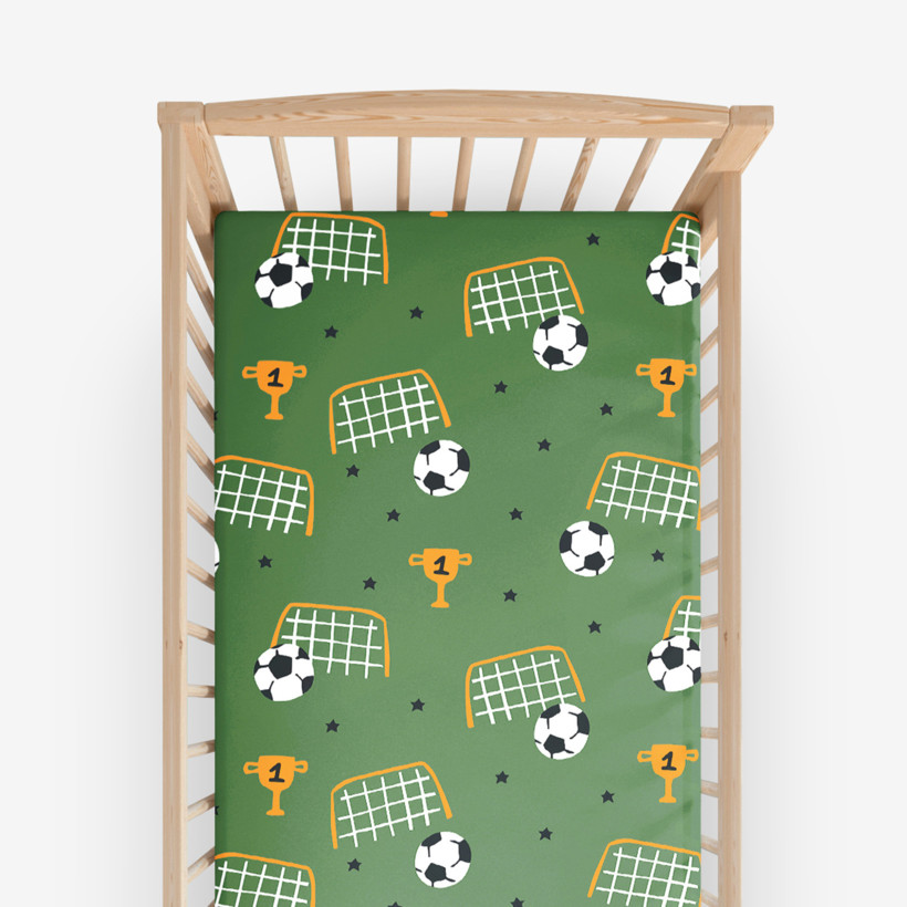 Katoenen hoeslaken voor een babybedje - Voetbalwereld