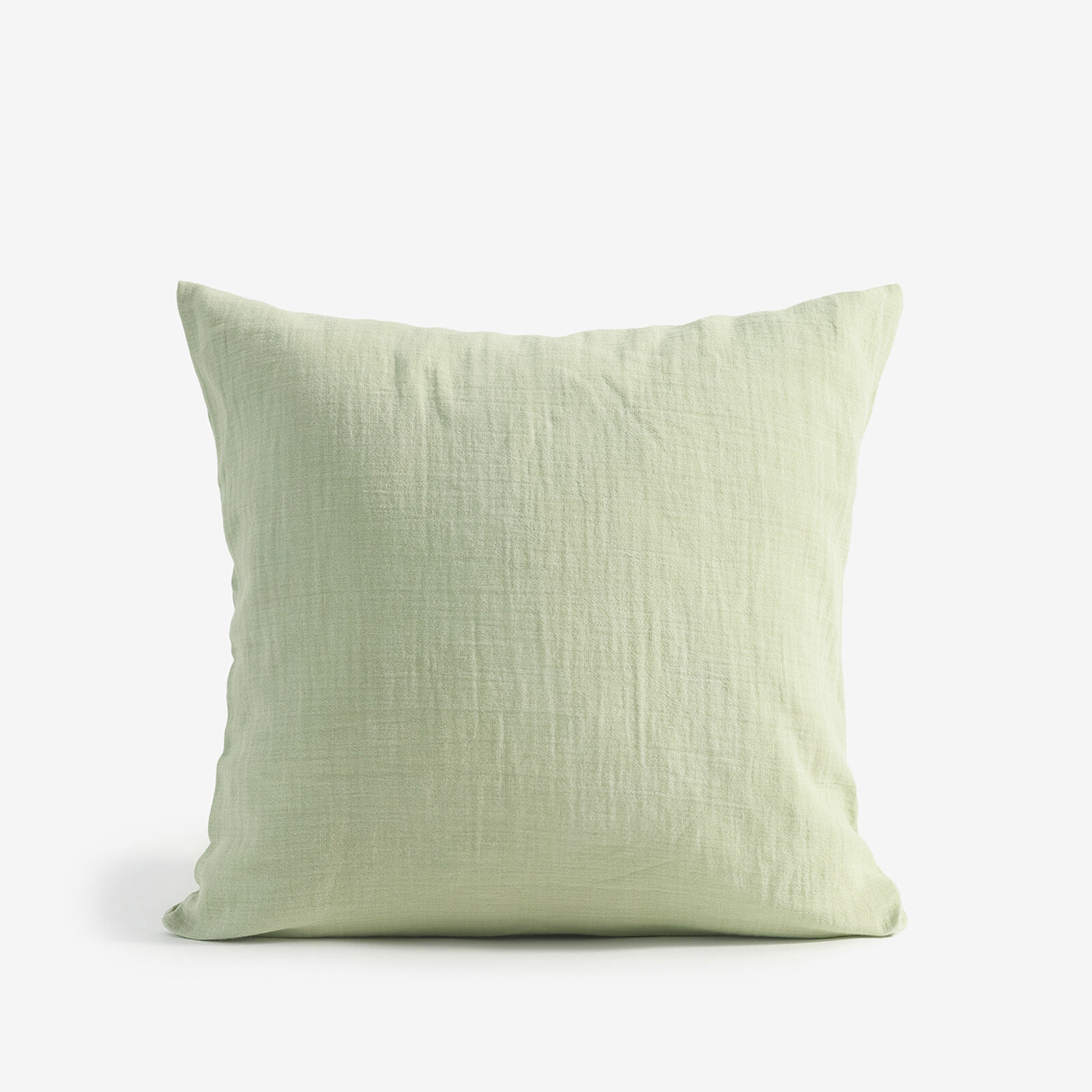 Mousseline kussensloop - licht saliegroen