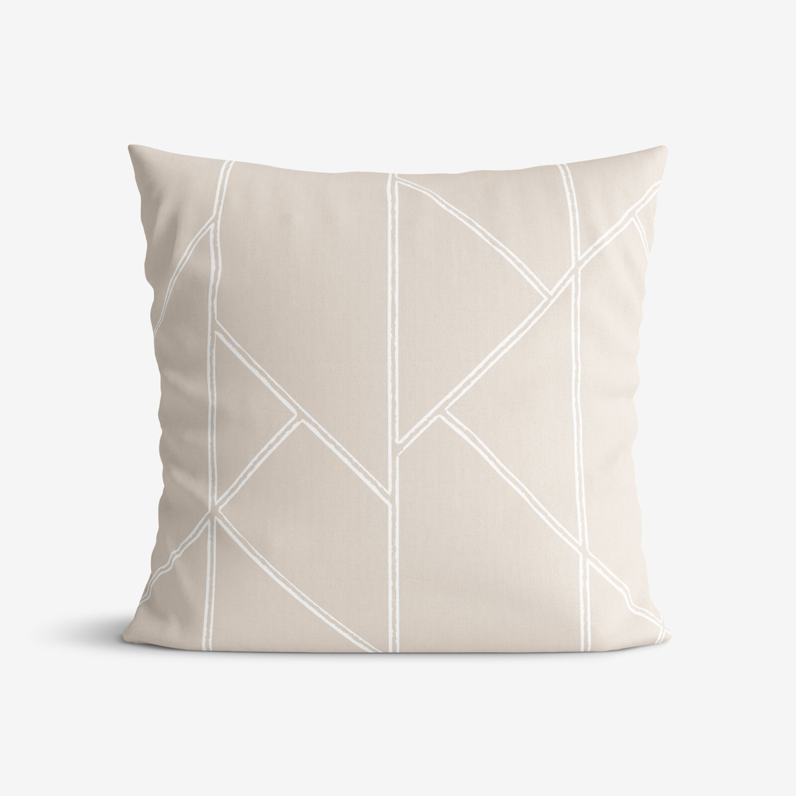 Katoenen kussensloop - Geometrische lijnen op latte
