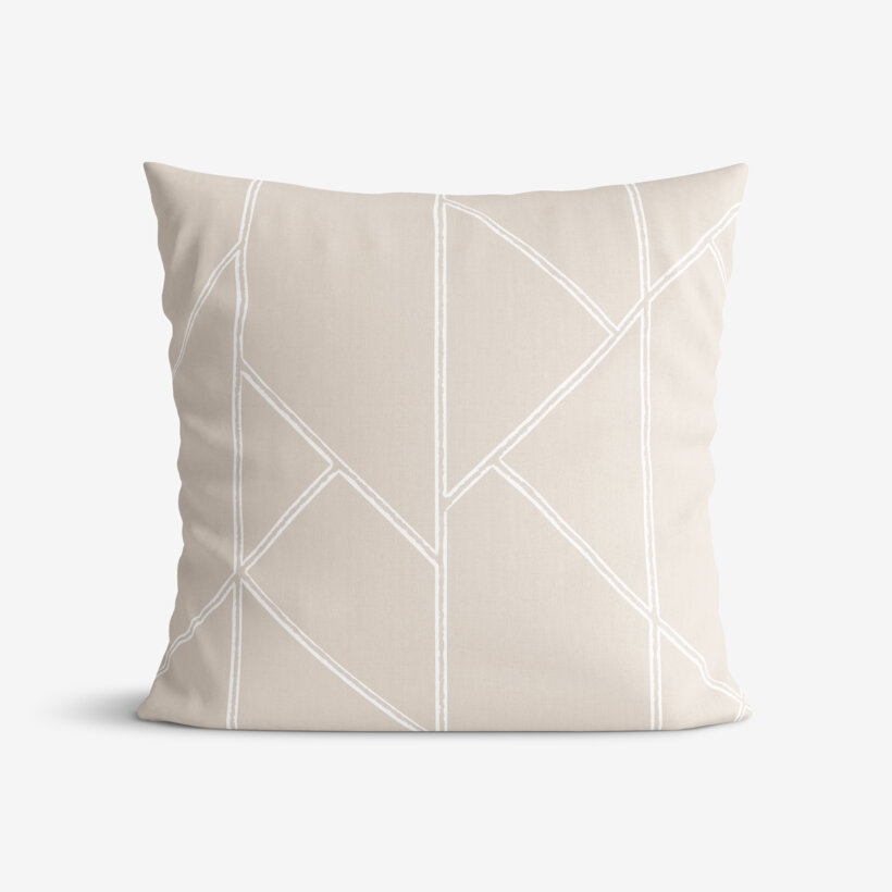 Katoenen kussensloop - Geometrische lijnen op latte