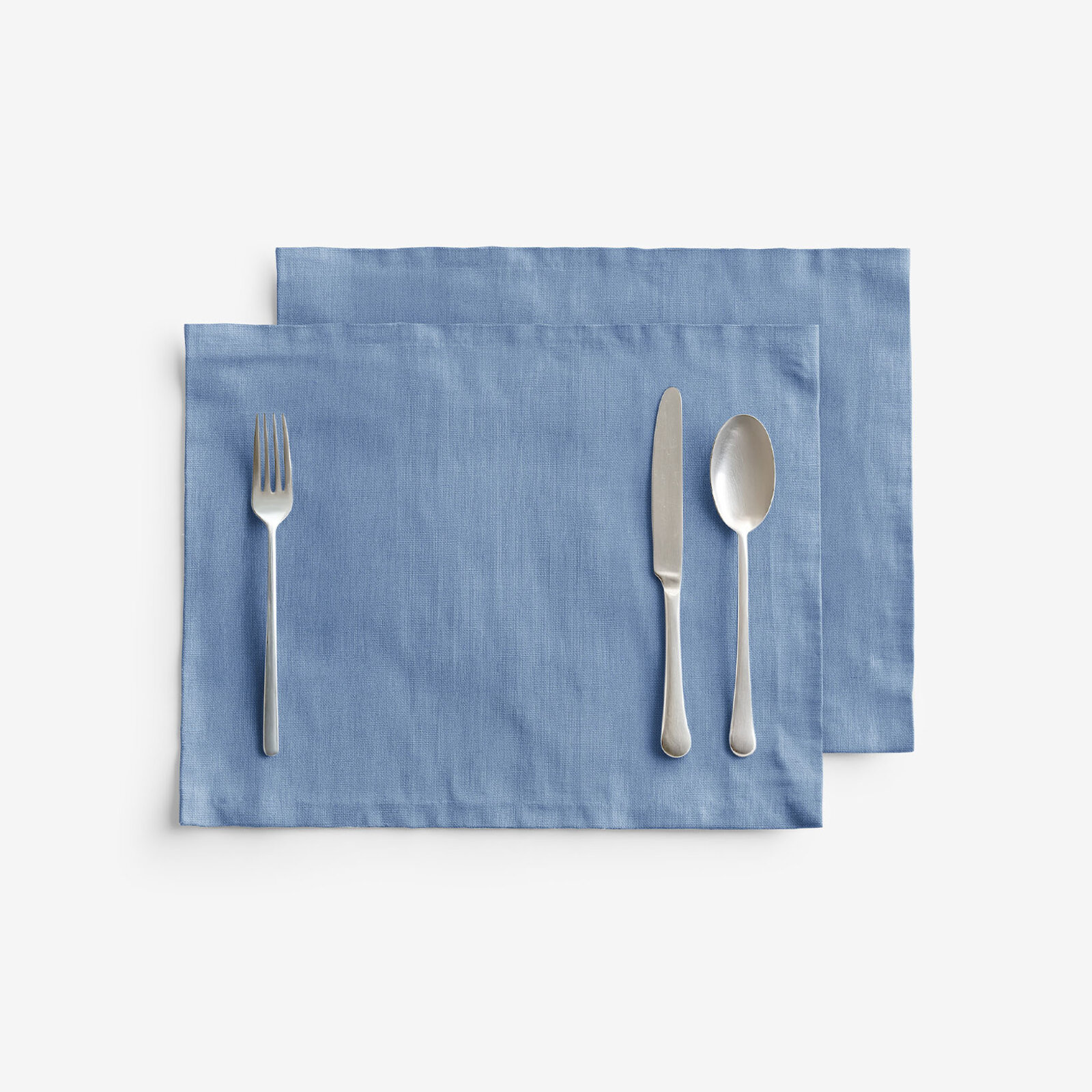 Placemat voor de tafel van linnenmix - blauw - set van 2 stuks