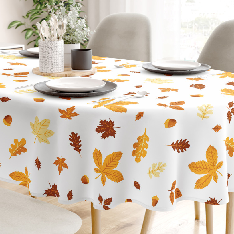 Ovaal tafelkleed 100% katoen renforcé - Herfst bladeren