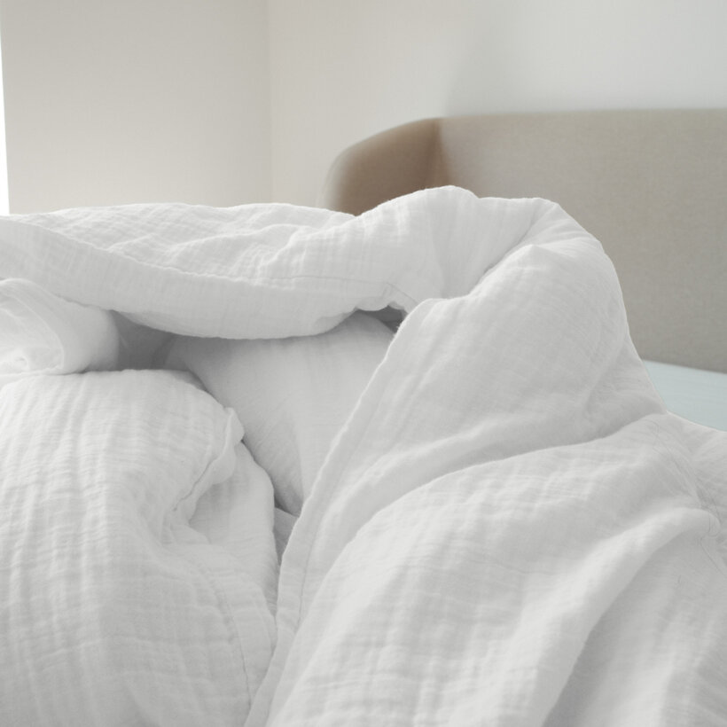 Mousseline beddengoed - wit