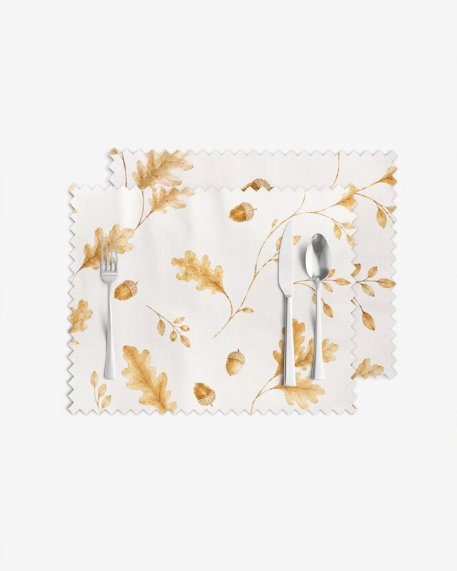 Teflon placemat voor op tafel - Eikenbladeren - set 2 stuks