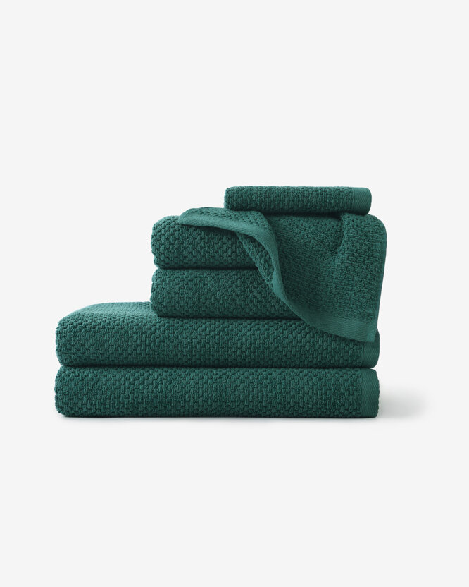 Katoenen badstof handdoek / badhanddoek Micro Pure - smaragdgroen