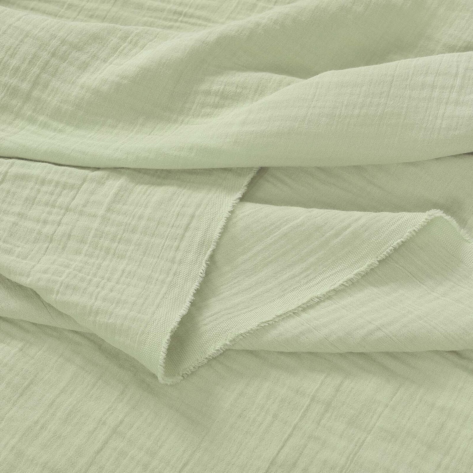Mousseline stof - licht saliegroen