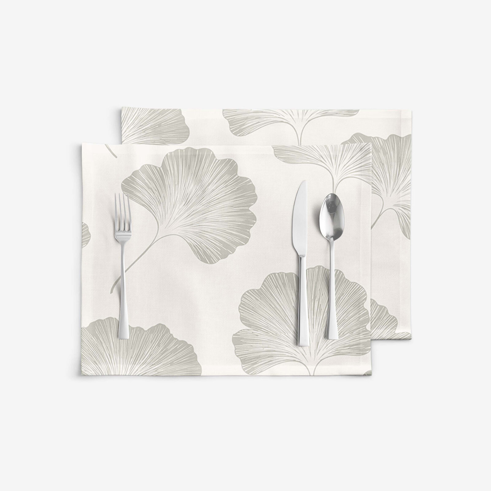 Tafelplacemat 100% katoen renforcé - Bladeren ginkgo - set 2 st.