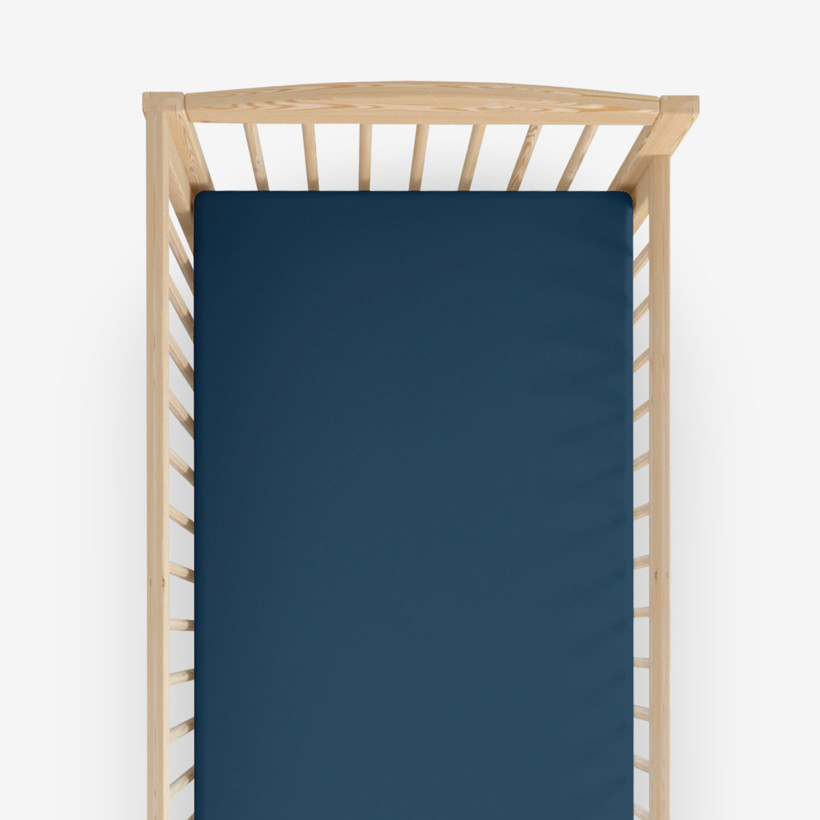 Katoenen laken voor een babybedje - marineblauw