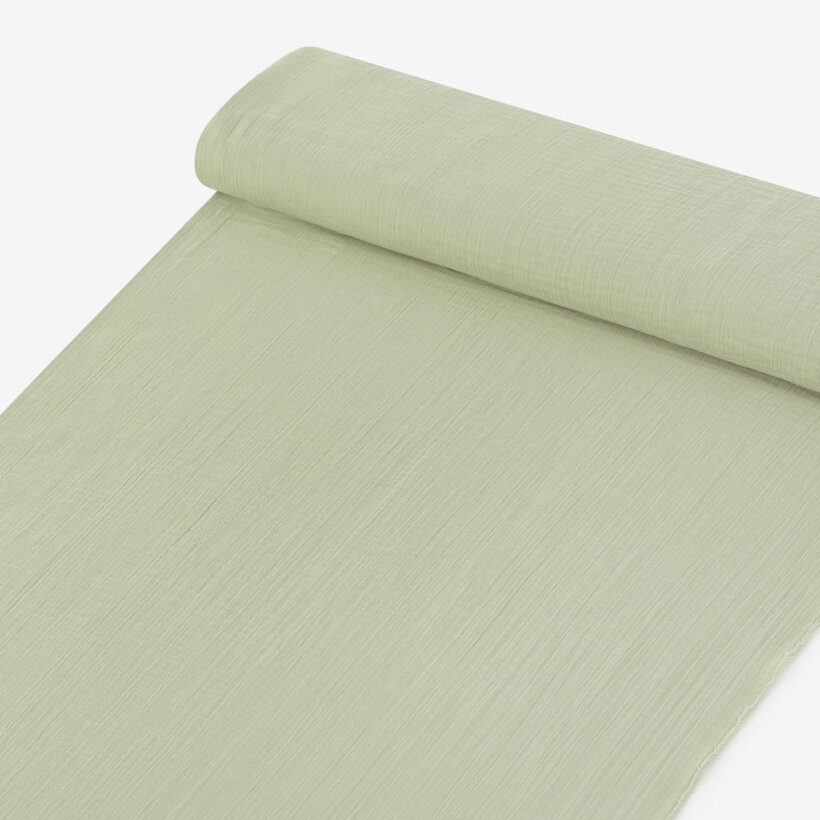 Mousseline stof - licht saliegroen