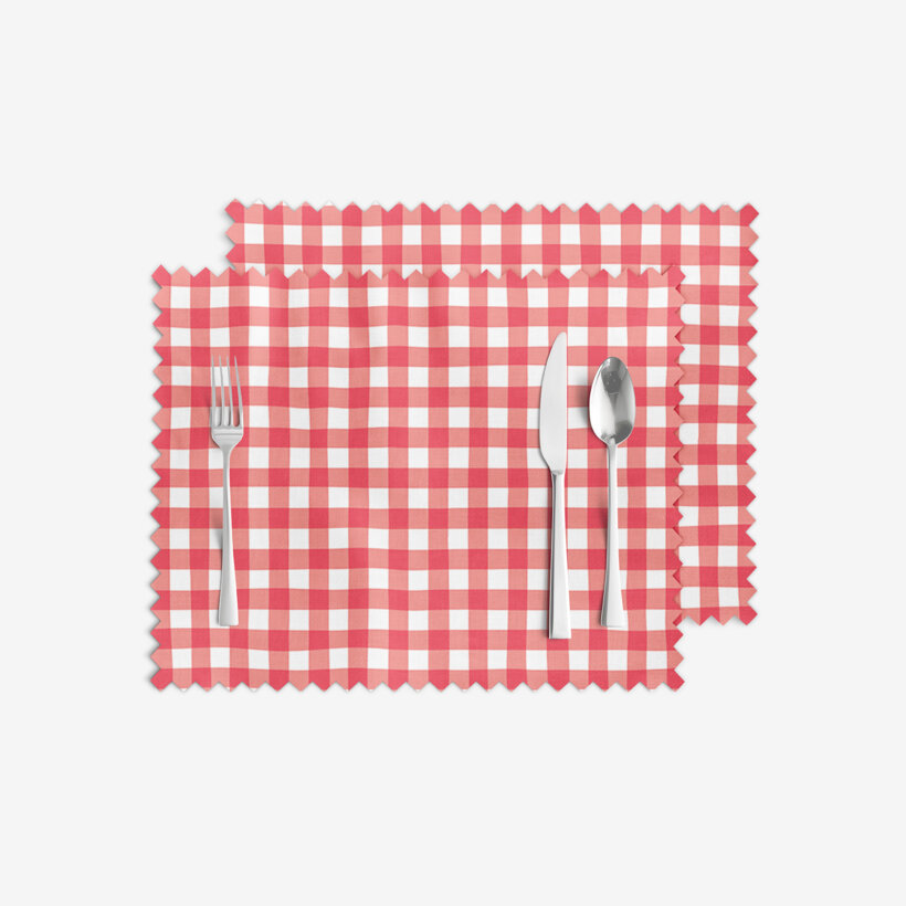 Teflon placemat - Rode ruitjes - set van 2 stuks