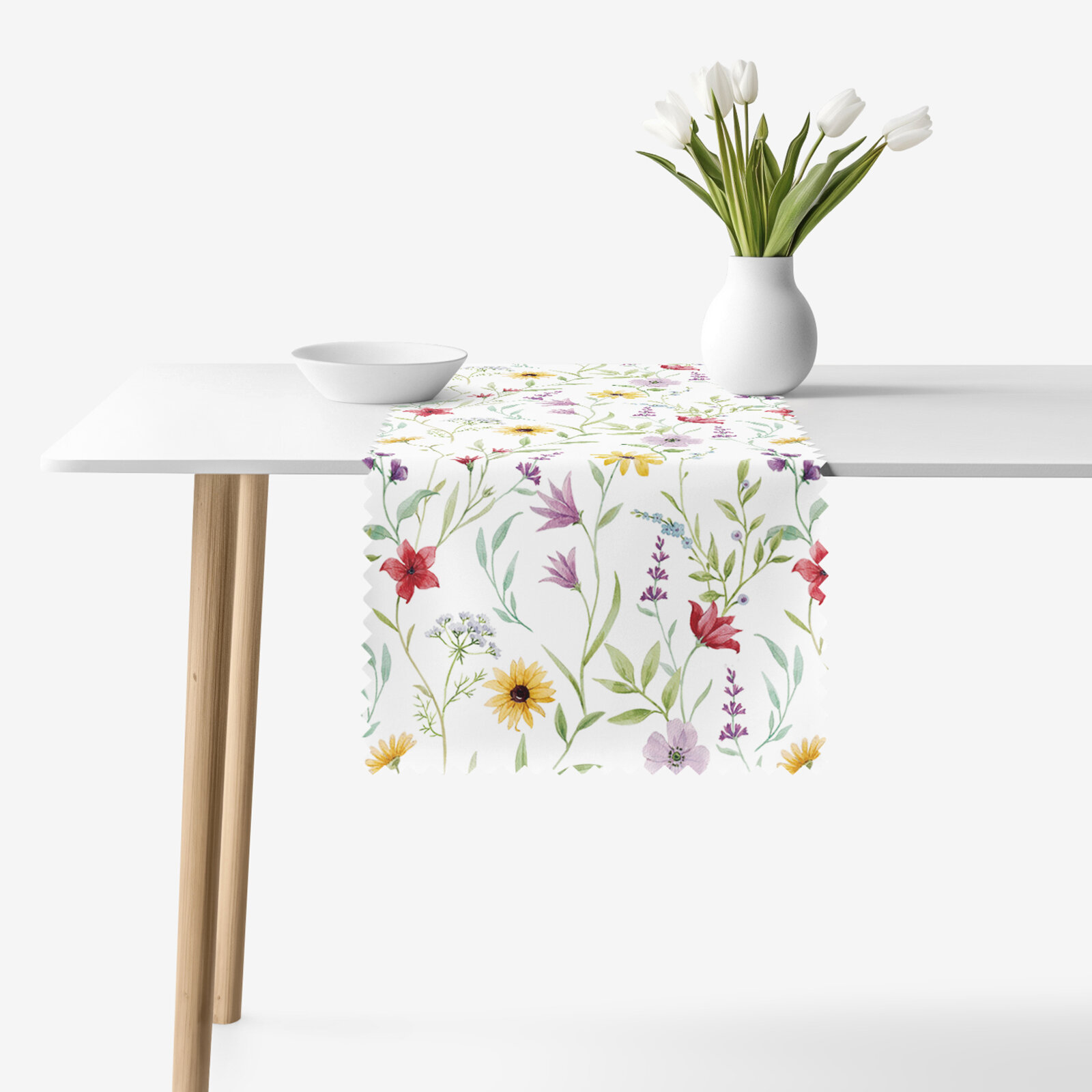 Tafelloper teflon - Kleurrijke lentebloemen