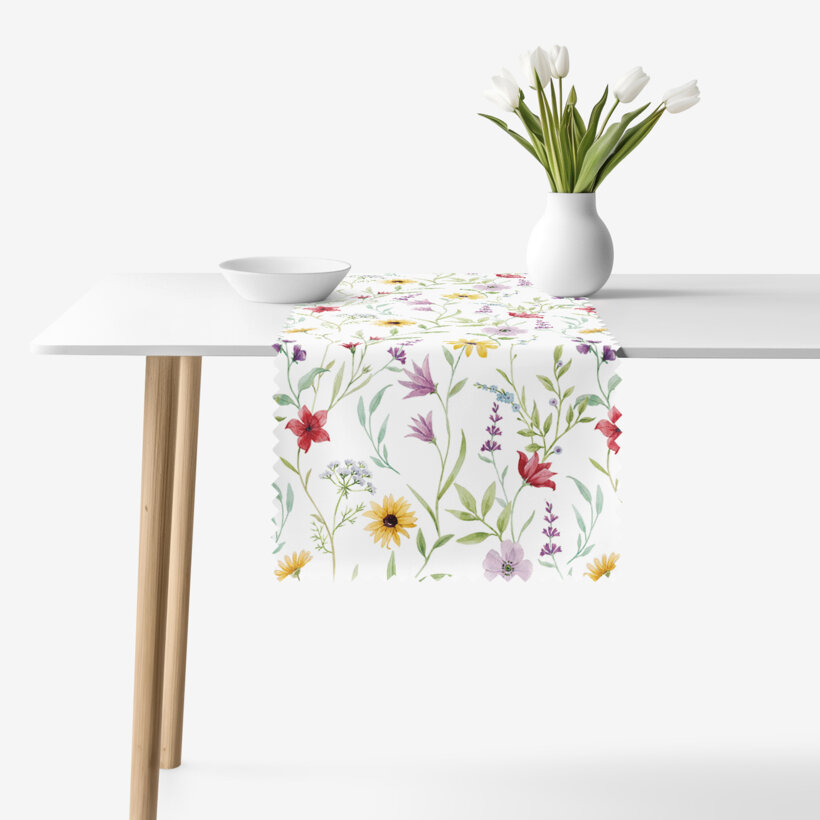 Tafelloper teflon - Kleurrijke lentebloemen