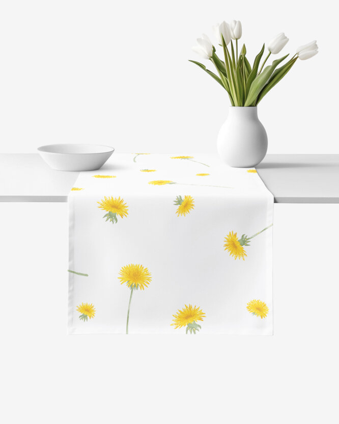 Tafelloper 100% katoen renforcé - Paardenbloemen