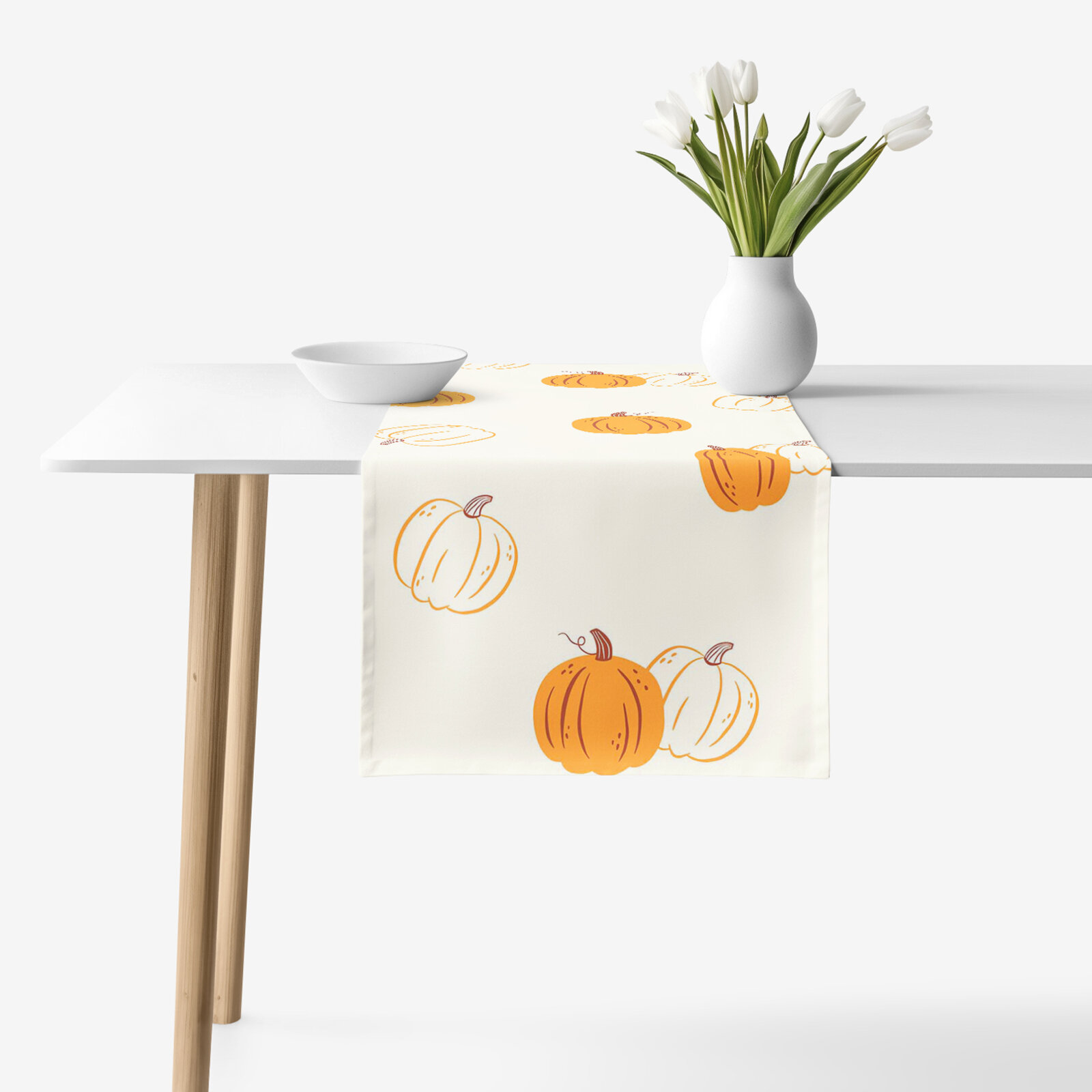 Tafelloper 100% katoen renforcé - Herfst pompoen
