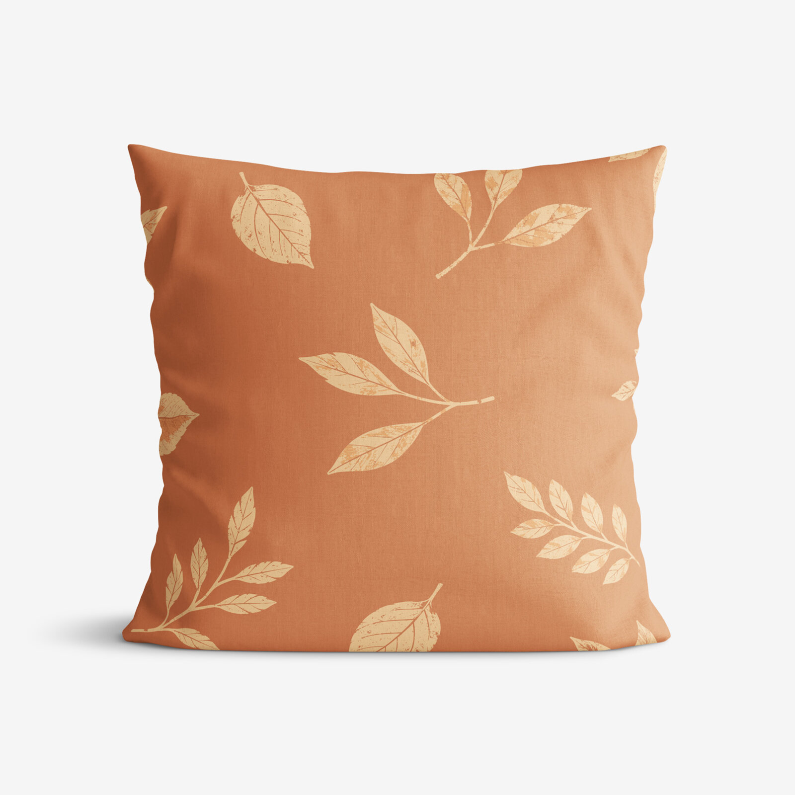 Katoenen kussensloop - Oranje herfstblaadjes