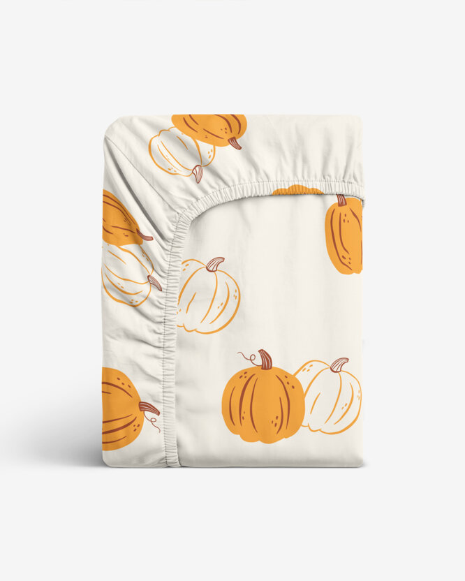 Katoenen hoeslaken - Herfst pompoen
