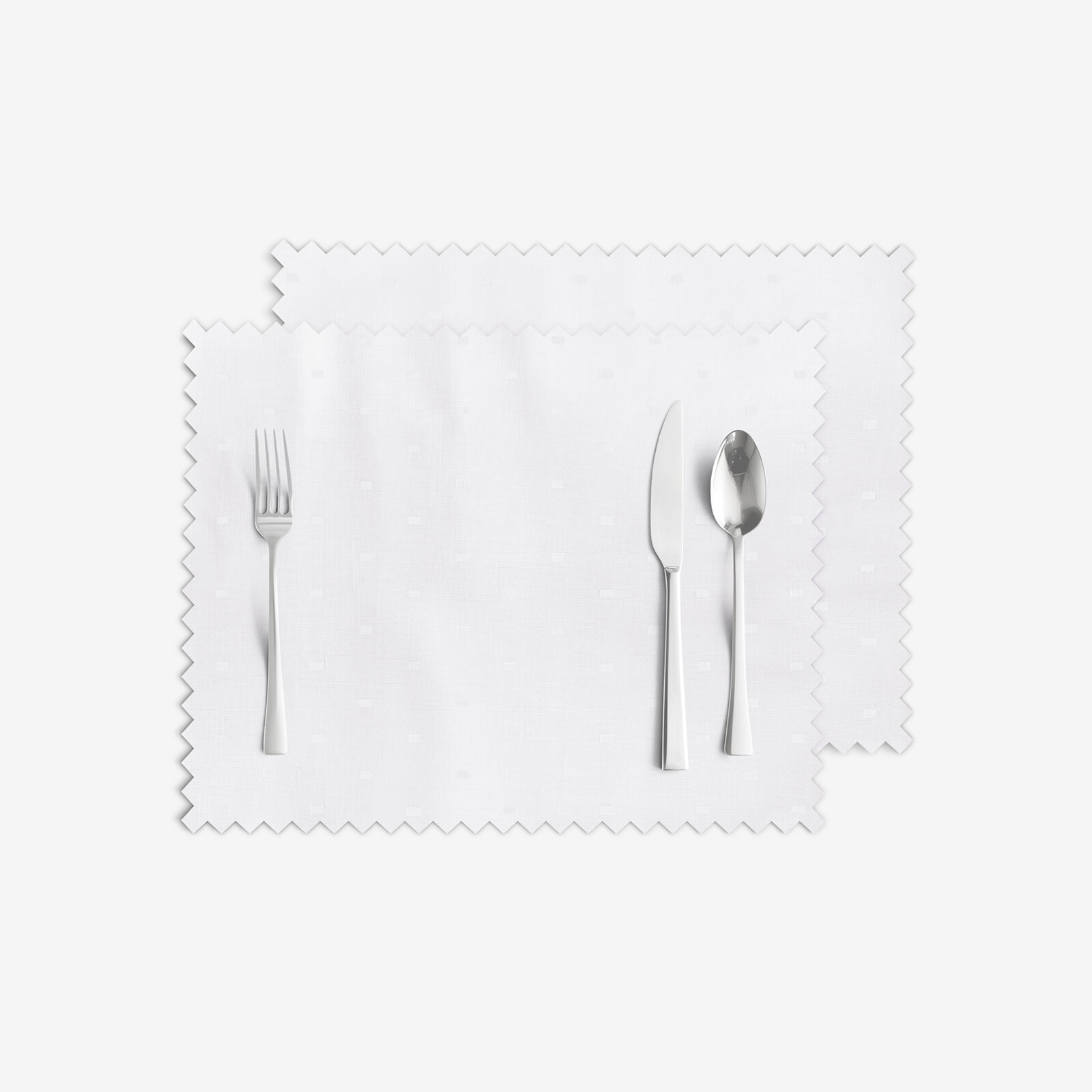 Feestelijke teflon tafelplacemat - wit met glanzende rechthoekjes - set 2 stuks